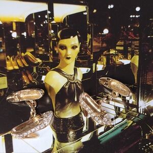 Carolee Gold-Plated Heel Cufflinks with Clear Rhinestones